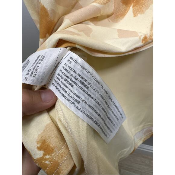 Abercrombie & Fitch Midi Dress SP Yellow Floral Long Sleeve Keyhole Wedding‎ - Picture 6 of 8